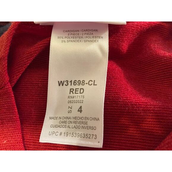 Bonnie Jean Girls Plaid Holiday Dress with Cardigan Size 4 Red and Navy NWT - Picture 7 of 8